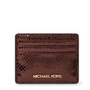NWOT - Michael Kors Women's Jet Set Card Holder (Metallic Oxblood)